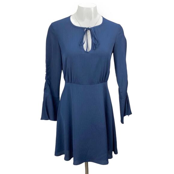 THE FIFTH LABEL Tie Neck Long Sleeve Dress Sz XS Blue - Picture 1 of 8